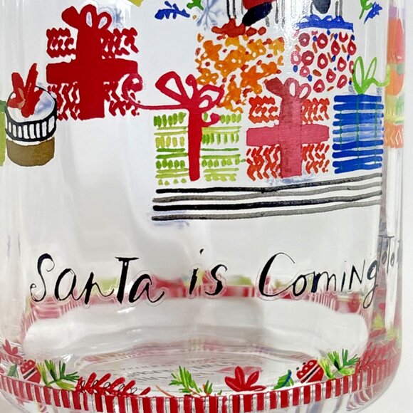 Jennifer Orkin Lewis Anthropologie Pitcher Carafe Christmas Clear Glass Painted - Picture 7 of 11